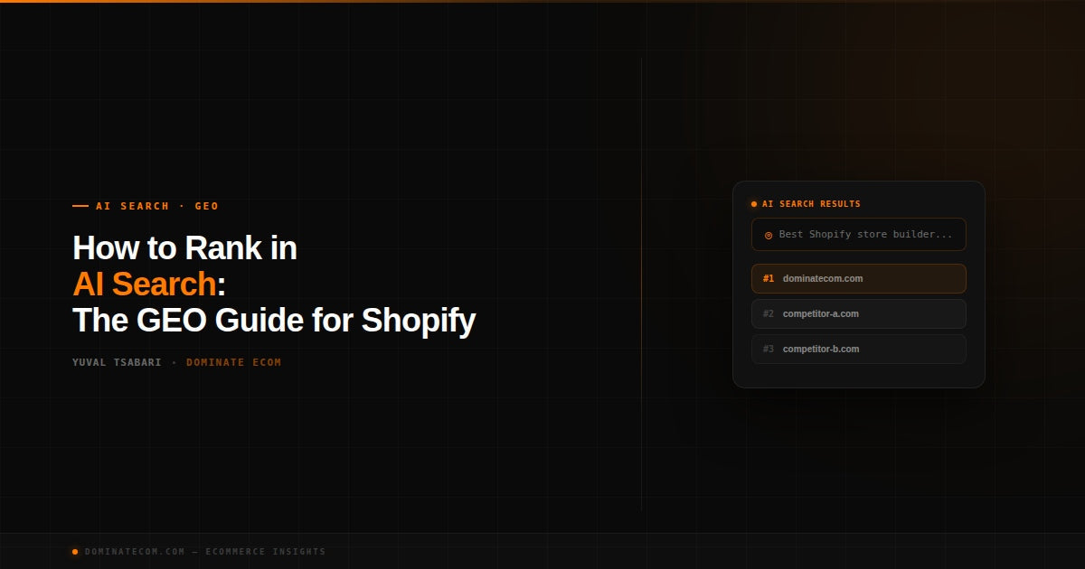 How to Rank in AI Search (ChatGPT & Gemini): The GEO Guide for Shopify